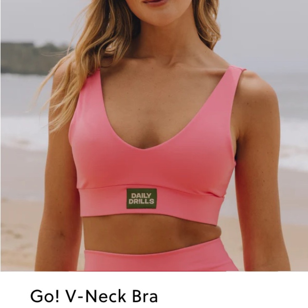 Daily Drills Vibrant Pink V-Neck Bra